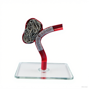 brain aneurysm model with coiling and stenting